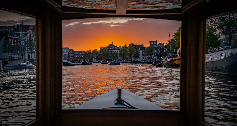 sonnenuntergang amsterdam boot